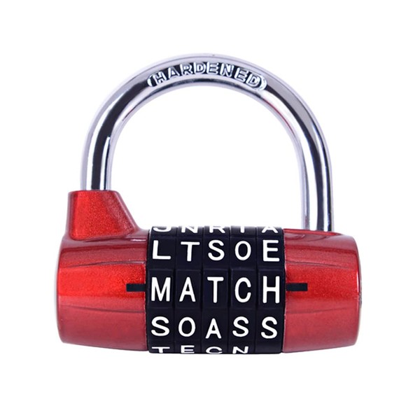 Gym Locker Lock,5 Letter Word Lock,5 Digit Combination Lock,Safety Padlock