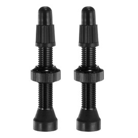 HARFINGTON 2pcs Tubeless Valve Stems 34mm Aluminum Alloy Tubeless Valve Super Light No Leak Durable Valve Stem Caps Multiple Color & Size Fit Most Bicycle Tubeless Rims Pair, Black