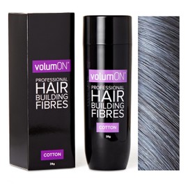 Volumon Professional Hair Building Fibres, Hair Loss Concealer, Cotton, 28 g, Up to 30 Get Use, From 8 Hair Shades Colours Choose (Grey)