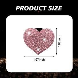 MLY 4 PCS Bling Heart Car Air Vent Clips, Crystal Rhinestone Car Air Fresheners Vents Clips, Cute Car Interior Decor Accessories, Universal Girly Car Accessories for Women & Girls (Pink)