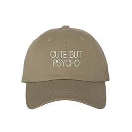Cute But Psycho Baseball Cap- Funny Hats Unisex (Khaki)