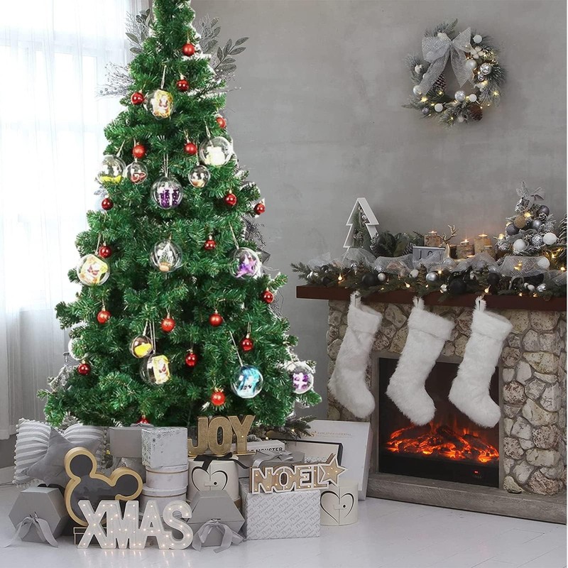 30 PCS Clear Christmas Ornaments Balls, 8cm, 6cm, 5cm Clear