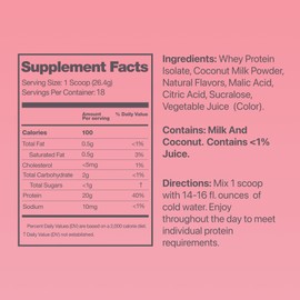 Oath Nutrition Clear Whey Isolate Protein Powder, Watermelon Fresca, 20g Complete Protein per Serving, No Added Sugar, Grass-Fed, 18 Servings