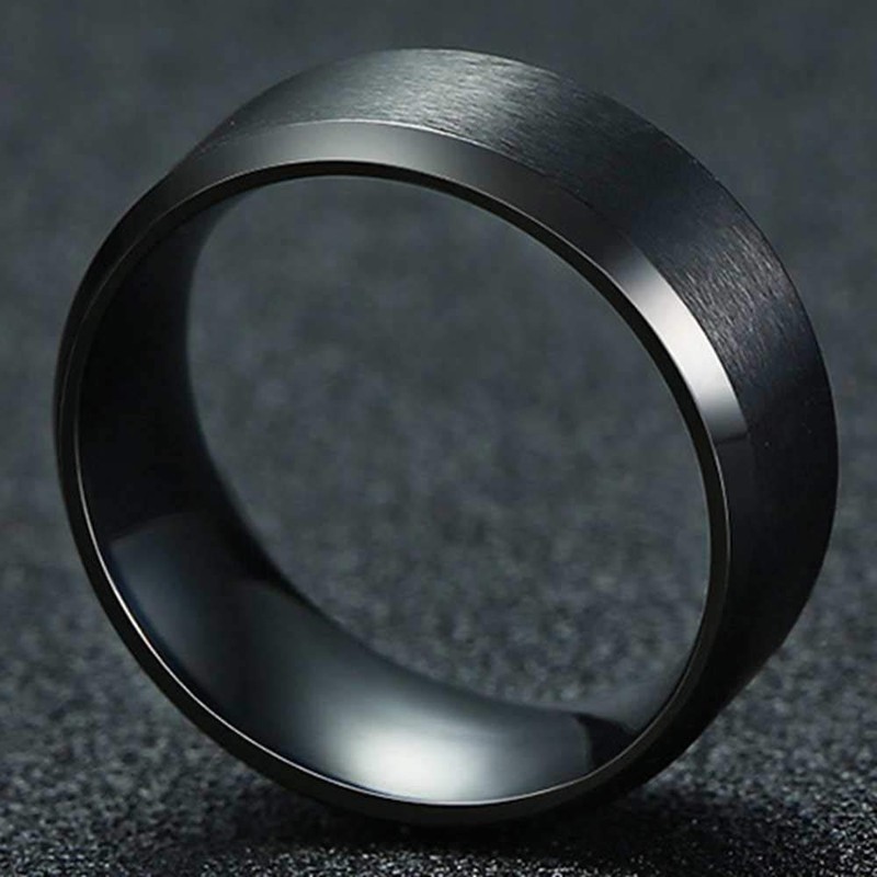 8mm Stainless Matte Brushed Classical Simple Plain Wedding Band Ring