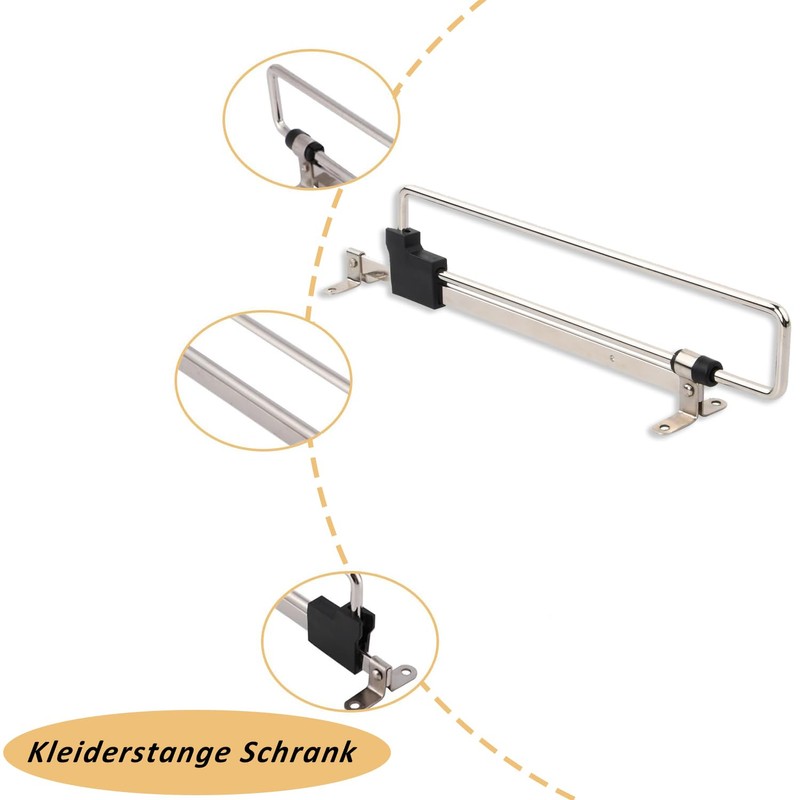 Extendable Clothes Rail, 25 cm Clothes Rail, Extendable Wardrobe Rail,