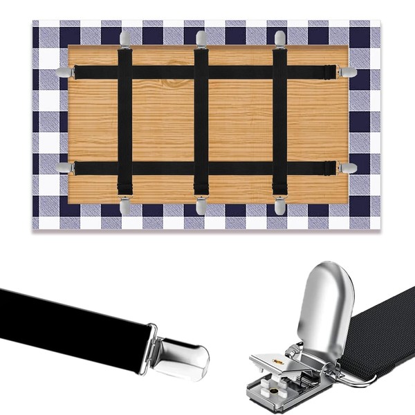 QZKJQDD Pack of 5 tablecloth holders, adjustable elasticity tablecloth clips,