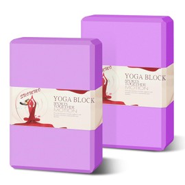 Yoga Blocks 2 Pack - Premium EVA Foam for Yoga, Pilates, Meditation, and Stretching - Non-Slip Lightweight Durable Bricks for Improving Poses and Balance (purple)