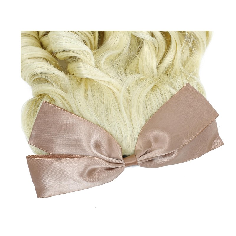 Regency Style Curled Ponytail Hair Extension with Pink Bow, Spiral