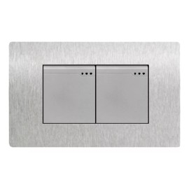 CL Apagador Doble Reforzado Switch De 2 Lineas Metalico