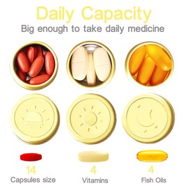 ADHYRO Extra Small Single Pill Box for Purse (3 Pack), Aluminum Screw Top Pill Container, 3 Times a Day Portable Waterproof Single Pill Case for Vitamins, Fish Oils, Supplements (Light Yellow)