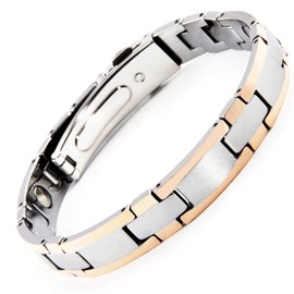 Germanium Bracelet Tungsten Women Men Static Removal Bracelet Accessories Fashion Jewelry Gift (18.5), Silver