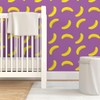 Removable Wallpaper 6ft x 2ft - Purple Banana Whimsical Fruit