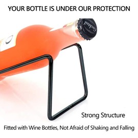 SuproBarware Stainless Steel Single Bottle Wine Rack - Set of 6, Stylish Bottle Organizer for Countertop or Dining Table