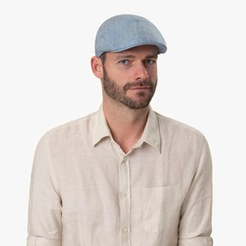 Stetson Texas Just Linen Flat Cap Women/Men Grey-Mottled 7-7 1/8