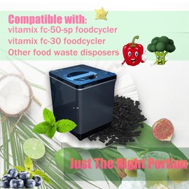 PurifyLogix 4 Pack Odor Absorbing Filter Refills for Vitamix FC-50-SP Foodcycler Smart Waste Composter, Replacement Activated Charcoal Filters Compatible with Vitamix Electric Compost Bin