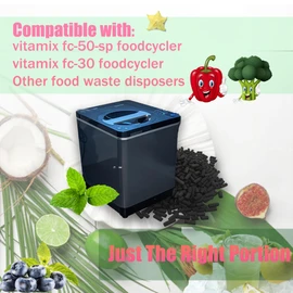 PurifyLogix 4 Pack Odor Absorbing Filter Refills for Vitamix FC-50-SP Foodcycler Smart Waste Composter, Replacement Activated Charcoal Filters Compatible with Vitamix Electric Compost Bin