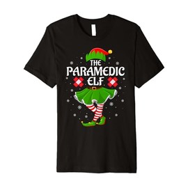Paramedic Elf Christmas Family Girls Women Elf Squad Xmas Premium T-Shirt