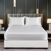 DuShow Satin Fitted Sheet King White,Silky Deep Pocket Satin Bed