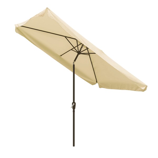 Yescom 10x6.5Ft Aluminum Outdoor Patio Umbrella with Valance Crank Tilt for Market Pool Yard Garden Deck Table Sunshade