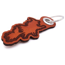 Samunshi® Leather Keyring with Engraving with Different Motifs Gifts Made in Germany 6 Colours Variable, Cognac Brown/Engraved