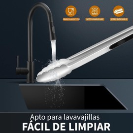 U Chef Juego de 3 Pinzas de Cocina, Pinzas para Asador de Acero Inoxidable, Resistentes a 600 °C, con Bloqueo Metálico, Utensilios de Cocina para Ensaladas (18, 23 y 30 cm)