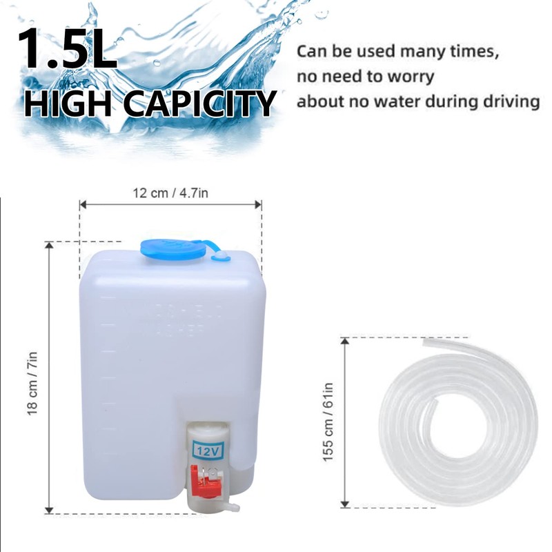 12V Universal Car Windshield Washer Pump System with Jet Button