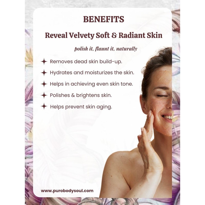 Puro Body & Soul Rose Vanilla Whitening Scrub 60g