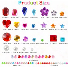 MYDBUYSOME 2774pcs Gem Stickers Jewels for Crafts - Self Adhesive Small, Color