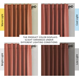 H.VERSAILTEX Blackout Curtains Thermal Insulated Window Treatment Panels Room Darkening Blackout Drapes for Living Room Back Tab/Rod Pocket Bedroom Draperies, 52 x 84 Inch, Orange, 2 Panels