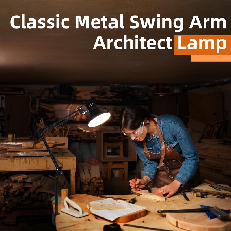 2 Pack Desk Lamp w/A19 E26 LED Bulb for Home