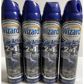 Wizard Double Action Smoke Odor Neutralizer & Air Freshener, Eliminates Smoke Smell & Odors, Freshens Air, Long-Lasting Scent; 4-Pack of 10 oz Sprays fresh breeze
