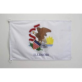 Illinois Flag 2' x 3' for outdoor - US state of Illinois flags 90 x 60 cm - Banner 2x3 ft Knitted Polyester with rings - AZ FLAG