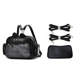 Lifelix Kawaii Ita Bag Y2k Ita Backpack Cute Japanese School Bag Anime Shoulder Crossbody for Girls (Black)