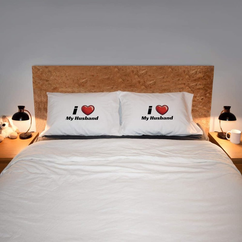 2 x 'I Love My Husband' Cotton Pillow Cases (PW00040102)