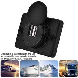 3.1A ABS Car USB Port Socket, 12V LED Dual USB Port Socket, Waterproof USB Charging Port for Car, Boat, RV, Cars, ATV