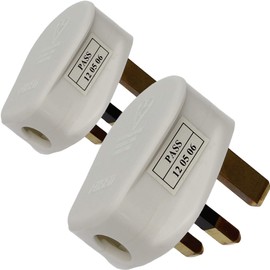 1STec Pack of 2 x 3A Black Fused UK Mains Power Plug Top with 3 Pin Rewirable Screw Terminals for Connecting Appliance Cable to Home Wall Socket Housing Standard 3 Amp Cylinder Type Fuse (2 x 3A)