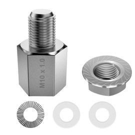 NICEDACK Bicycle Axle Adapter for Axle Thread Size M10 x 1.0 Full Axle, Bicycle Trailer Clutch Adapter, Silver, Pack of 1