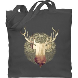 Shirtracer - Cotton Bag - Compatible with Oktoberfest Bag - Stag Hunter, 1 Dark Grey