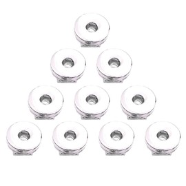 brandname Duolai 10pcs Snap Buttons 18mm Slide Accessory Adjustable DIY Jewelry Charms Interchangeable Snaps for Necklaces Rings Earring Bracelet Crafts Accessories, Silver