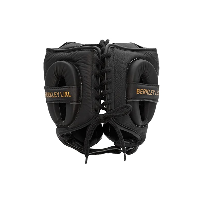Benlee Berkley Leather Headguard, S/M, Black/Gold