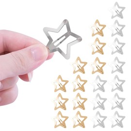 Bmeigo 20PCS Star Hair Clips for Girls Women, 3cm Stainless Steel Hair Clip Snap Non Slip Metal Hair Barrettes Cute Hair Styling Accessories for Baby Girl Toddlers Kids and Adults(Silver, Gold)