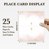 pseuaudo Baptism Place Cards, Pink Gold Foil Religious Name Card