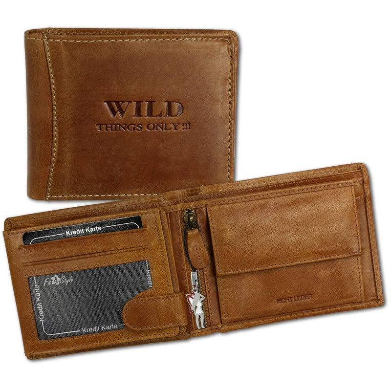 Bag Street Men's Wallet, Rustic cowhide leather, 5453 - Brown
