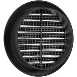 Vent Systems 4'' Inch - Black - Soffit Vent Cover - Round Air Vent Louver - Grill Cover - Built-in Insect Screen - HVAC Vents for Bathroom, Home Office, Kitchen
