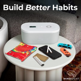 Mindsight Timed Lock Box | Unplug from Phones, Video Games, Social Media, Snacks & Cravings | 3 Modes based on Willpower | Easy to Use | Out of Sight ~ Out of Mind | Boost Your Mental Wellness