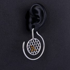 PUNKYOUTH Guage 8g(3mm) Bee Ear Weights Hangers for Stretching Expander Ear Lobe Plugs Tunnels Dangle Gauges Fashion Boby Jewelry Sold As Pair