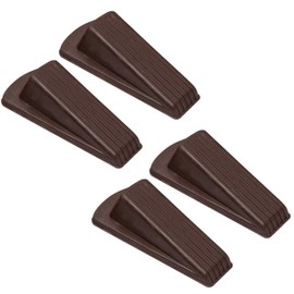 S&T INC. Heavy Duty Rubber Door Stopper for Residential and Commercial Use, Brown, 4.8 In. x 2.2 In. x 1.3 In., 4 Pack