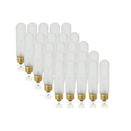 Satco 25W T10 Tubular Bulb - Medium Base - Frosted - 120V