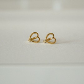 Gold&Deer 14k Goldfield Heart One-Touch Earrings Yellow Gold / 골드앤디어 14k 골드필드 하트 원터치 귀걸이 옐로우골드( Yellow Gold )