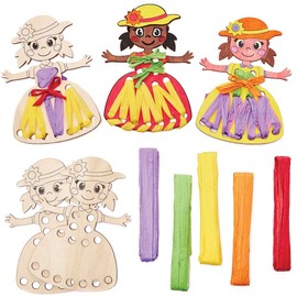 Baker Ross FX241 Weaving Doll Kits - Pack of 5, Weaving Arts and Crafts for Kids, Threading Toys, Sewing for Beginners